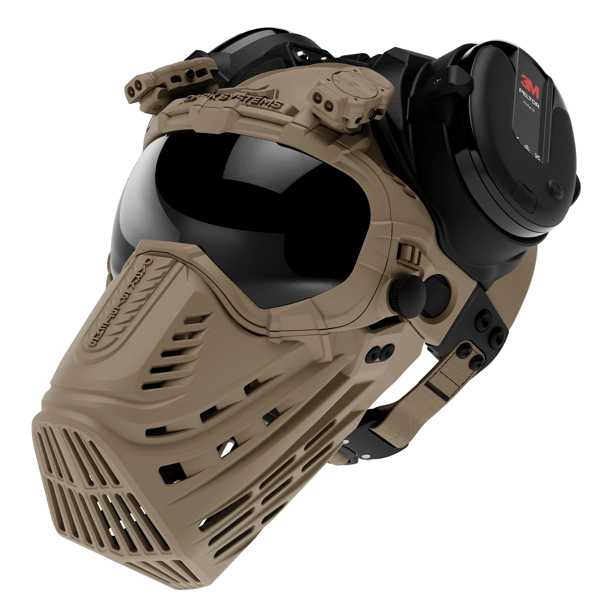 Coyote Combo 3: Helmet + Collar + Peltor + Muzzle + Lights